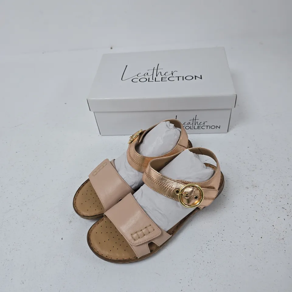LEATHER COLLECTION NATASHA SANDALS – PINK, UK 8 (SIZE 8)