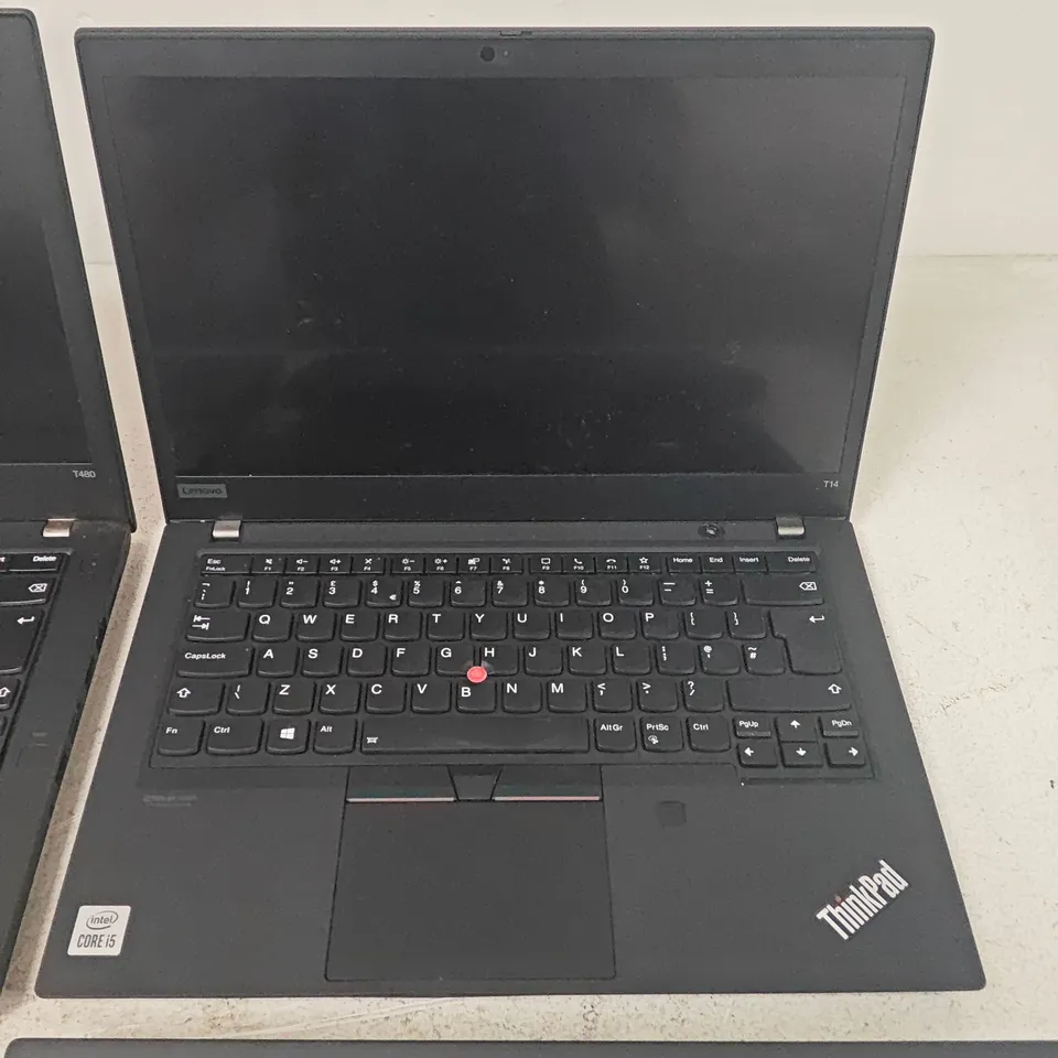 LOT OF 4 UNBOXED LENOVO THINKPAD LAPTOPS TO INCLUDE I7 T480 AND I5 T14