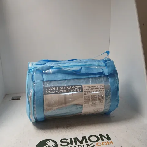 7 ZONE GEL MEMORY FOAM MATTRESS TOPPER – 122 X 190 X 5 CM – BLUE BAG