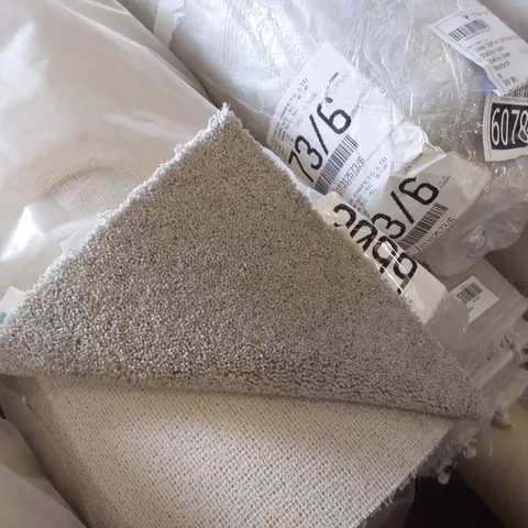 ROLL OF QUALITY DURHAM TWIST CREAMY GREY CARPET // APPROX: 4 x 6m