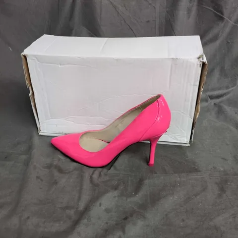 PINK PATENT LEATHER HIGH HEEL SHOES, UK 5 (EU 38)