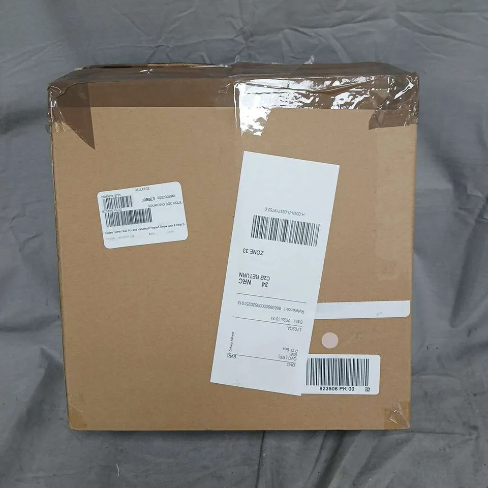 COZEE HOME FAUX FUR AND VELVETSOFT HEATED THROW WITH 9 HEAT SETTINGS PINK