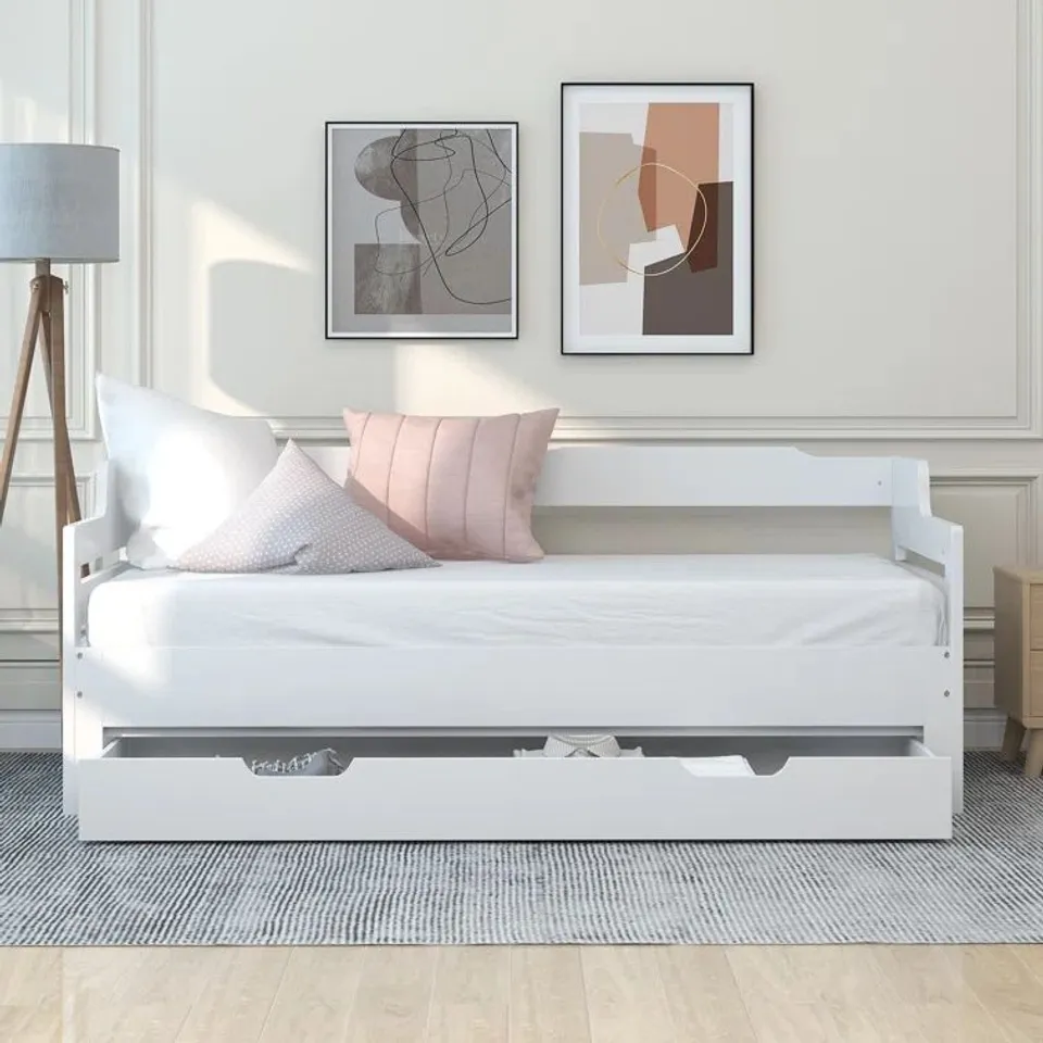 BOXED KIST SINGLE 3' DAYBED WITH TRUNDLE STORAGE DRAWER (2 BOXES)