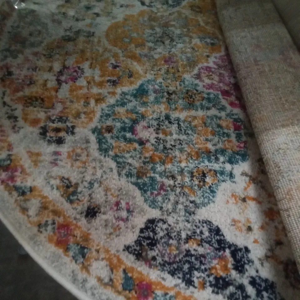 DEJA ORANGE/ RED/NAVY RUG 160X160CM