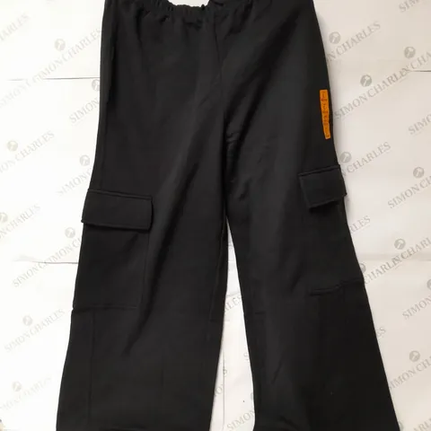 ZARA WIDE LEG POCKET DETAIL SWEATPANTS IN BLACK SIZE L