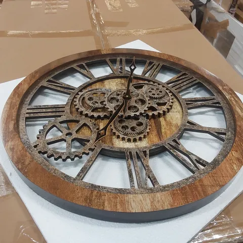 BOXED SOLID WOOD WALL CLOCK