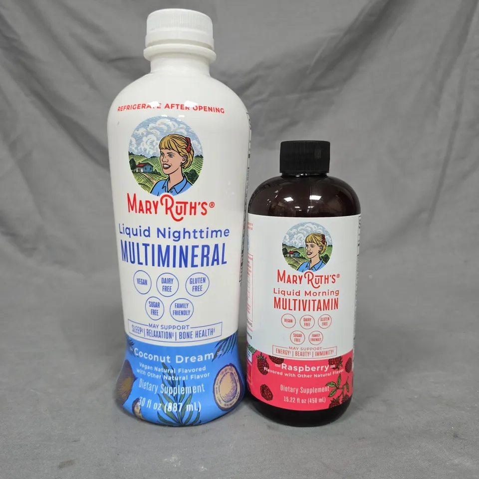 LOT OF 2 MARY RUTHS DIETARY SUPPLEMENTS IN CLUDES NIGHTTIME MULTIMINERAL AND MORNING MULTIVITAMIN