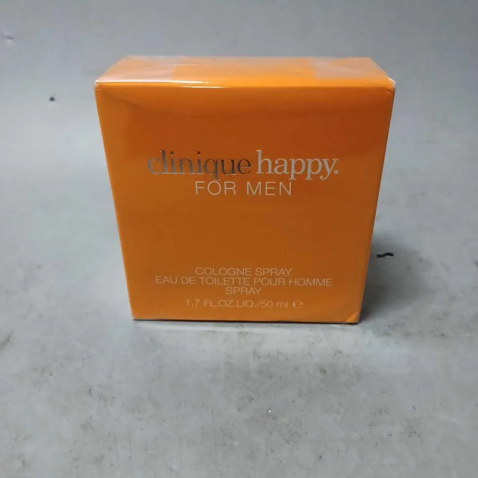 BOXED AND SEALED CLINIQUE HAPPY FOR MEN COLOGNE SPRAY EAU DE TOILETTE 50ML