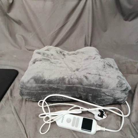 LIVIVO ELECTRIC HEATED BLANKET - COOL GREY, PLUSH FLEECE WITH CONTROLLER