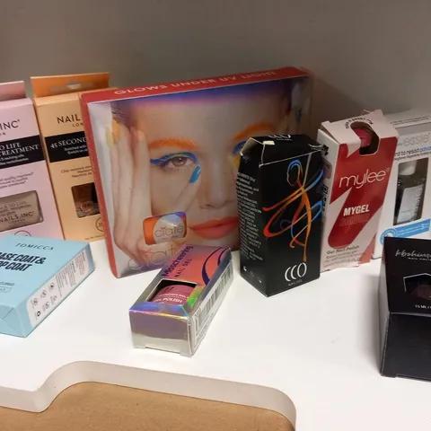 TEN ASSORTED NAIL PRODUCTS TO INCLUDE; NAILS INC, CIATE, MYLEE AND ESSIE