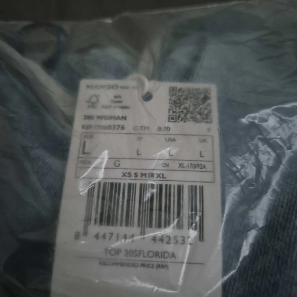 MANGO (MNG) WOMEN'S DENIM TOP – SIZE L – SEALED PACKAGING