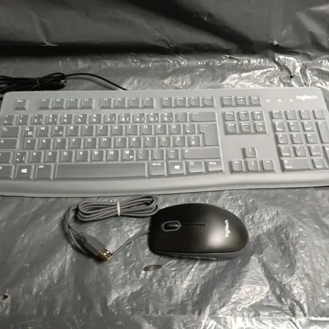BOX OF APPROXIMATELY 10 LOGITECH MK120 KEYBOARD AND MOUSE BUNDLE - GERMAN KEYBOARD