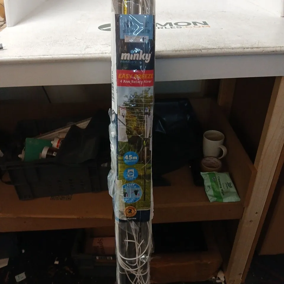 MINKY EASY-SPIN 4-ARM ROTARY AIRER – GARDEN CLOTHES DRYING RACK