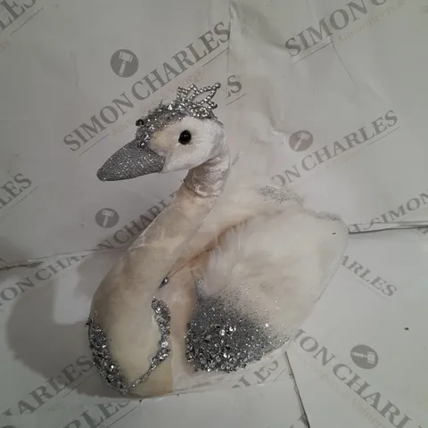 SET OF 2 FAUX FUR SWANS