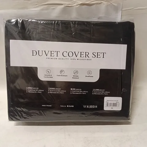 DUVET COVER SET – PREMIUM MICROFIBER, BLACK, SEALED IN PACKAGING