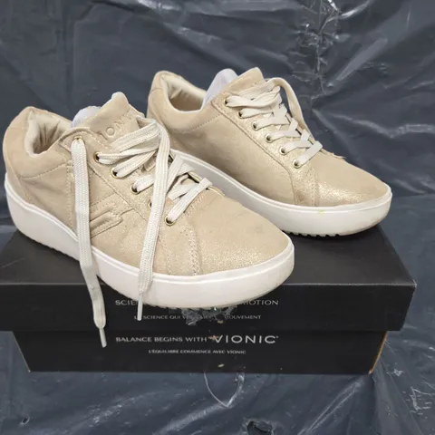 BOXED PAIR OF VIONIC IN GOLD SIZE UK 4.5