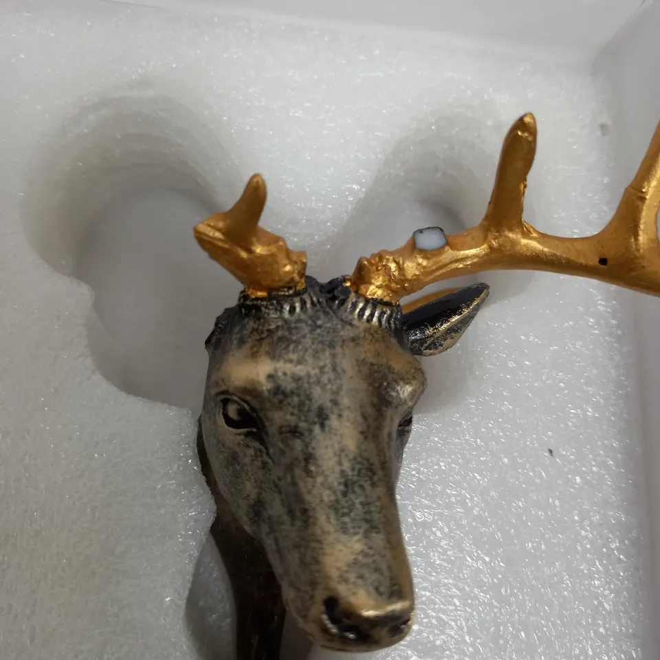 BOXED ALISON CORK SET OF 3 WALL HOOK STAGS