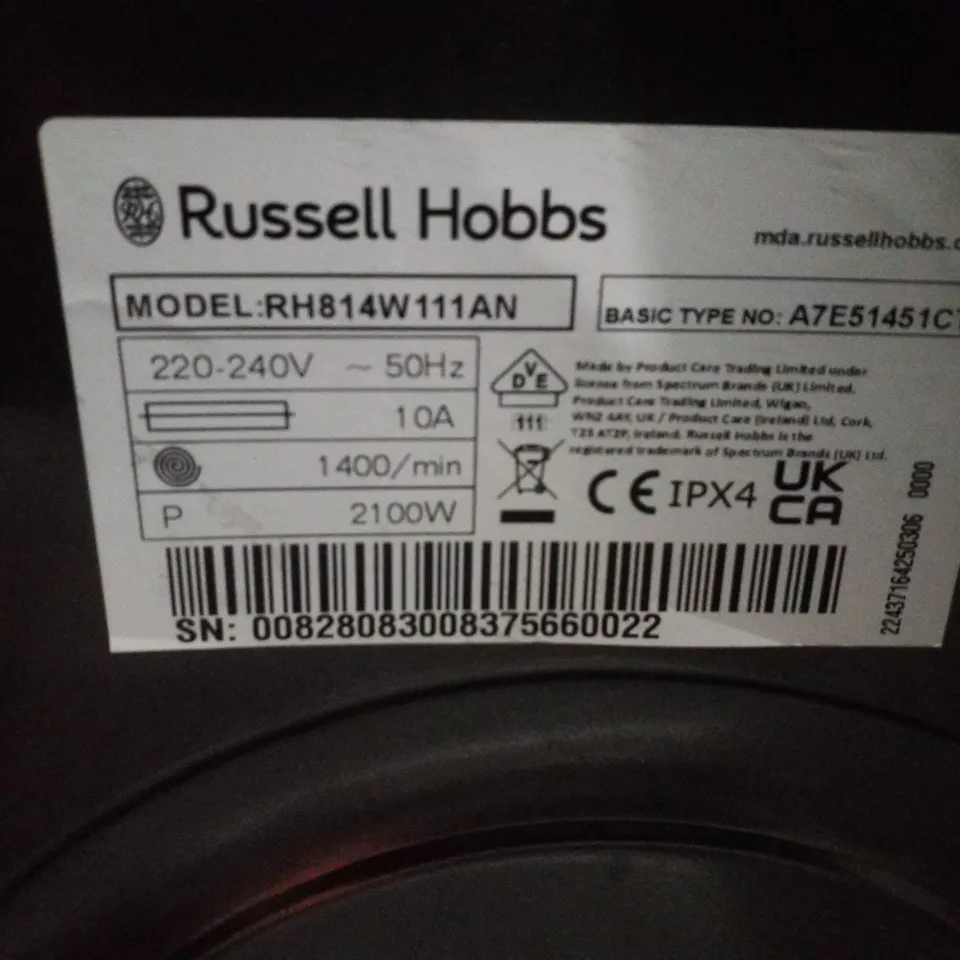 RUSSELL HOBBS RH914W116AN 9KG 1400RPM WASHING MACHINE - ANTHRACITE