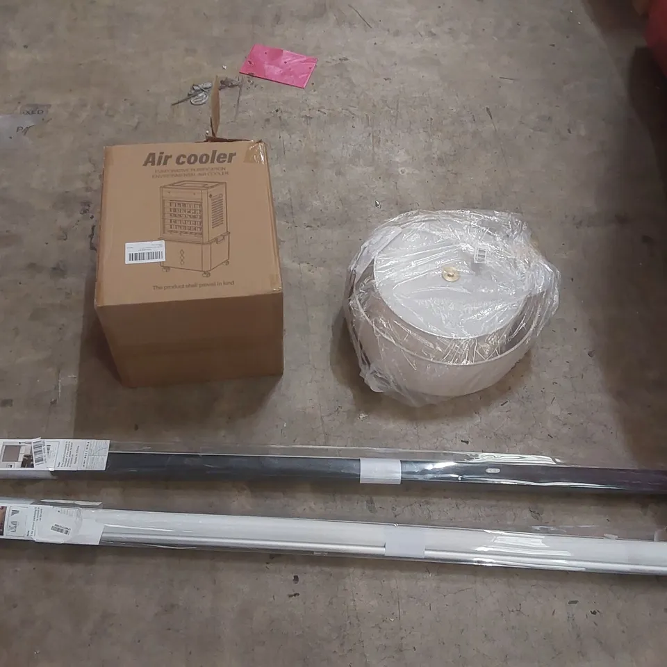PALLET CONTAINING A VERY LARGE QUANTITY OF ASSORTED ITEMS INCLUDING: AIR COOLER, CEILING LIGHT, BLINDS ECT