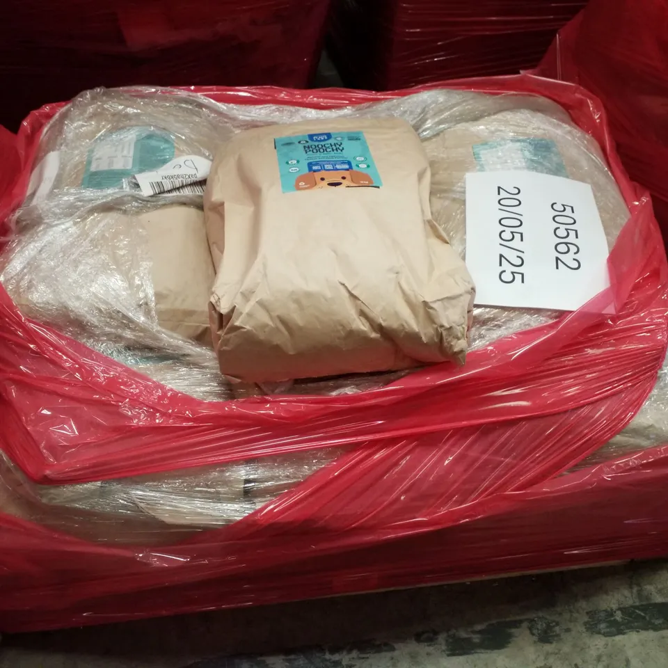 PALLET CONTAINING APPROXIMATELY 13 BAGS OF MCKINNA PLANT LABS NOOCHY POOCHY DOG FOOD   