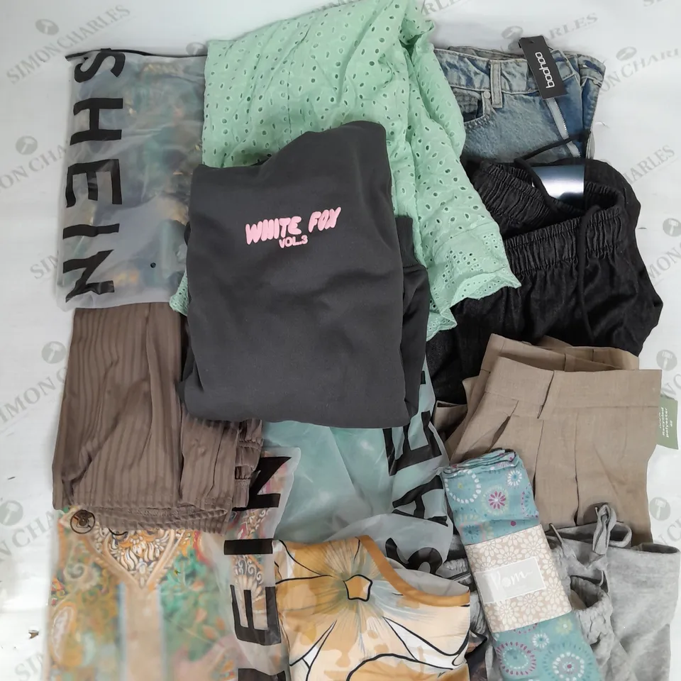 LARGE BOX OF ASSORTED CLOTHING ITEMS TO INCLUDE TROUSERS, HOODIES AND LOUNGE SETS