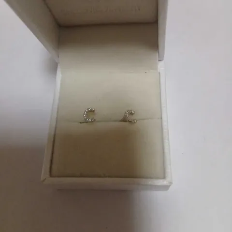 DIAMONIQUE 0.13CT TW INITIAL EARRINGS STERLING SILVER 