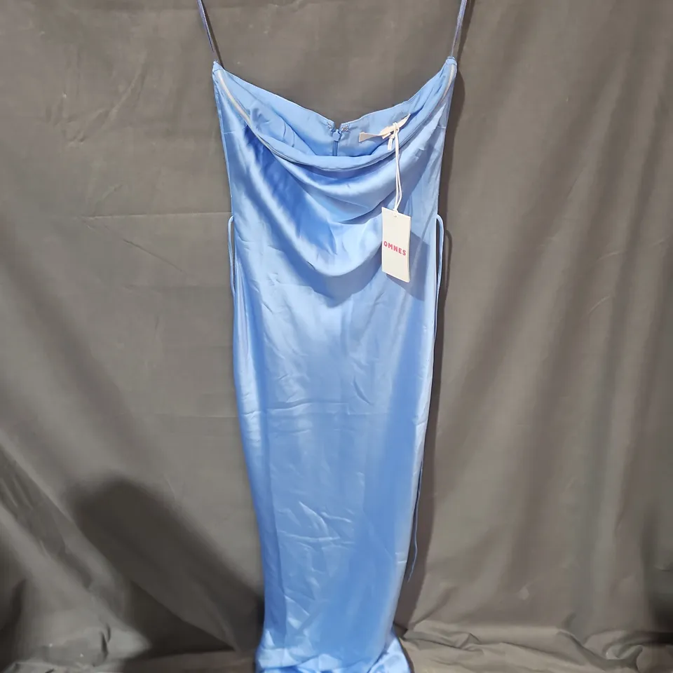 OMNES AMDRA STRAPLESS DRESS IN LIGHT BLUE - UK 6