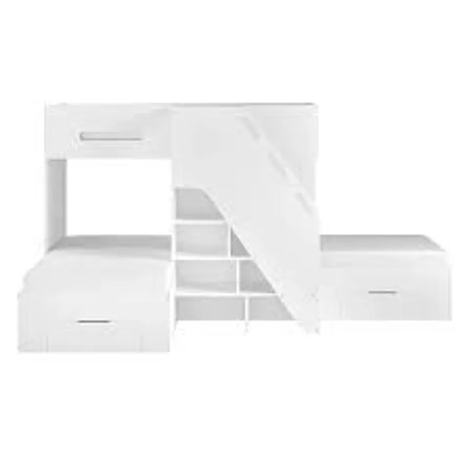 BOXED MASON TRIPLE SLEEPER BED FRAME - WHITE (7 BOXES)