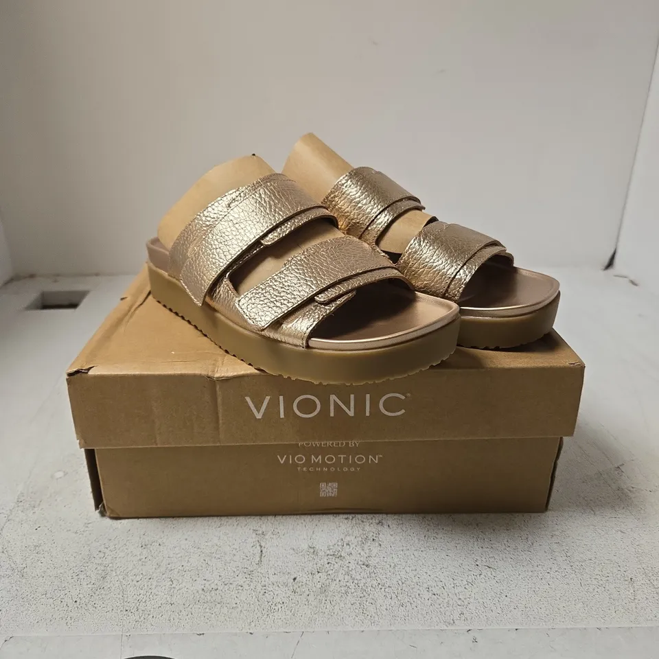 VIONIC RIVIERA BRONZE LEATHER SANDALS – WOMEN'S, UK 6