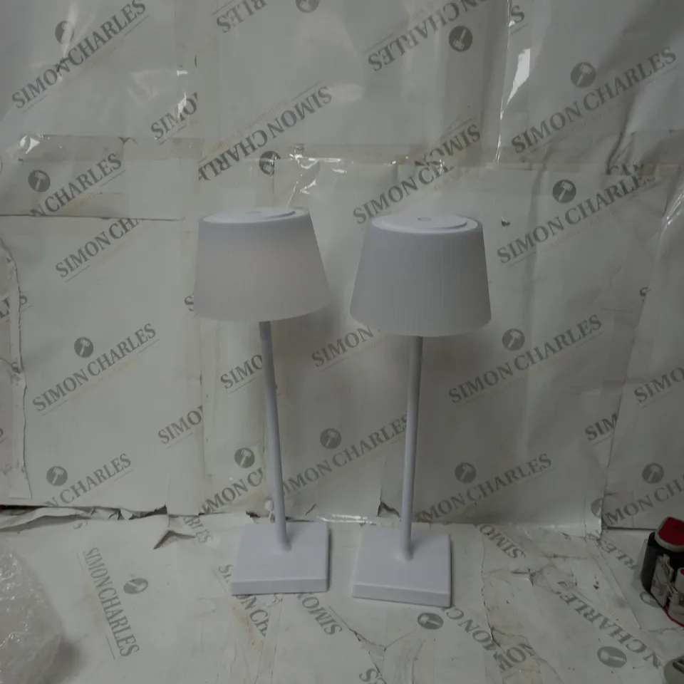 BOXED SFIXX SET OF 2 INDOOR OUTDOOR TOUCH TABLE LIGHTS - WHITE