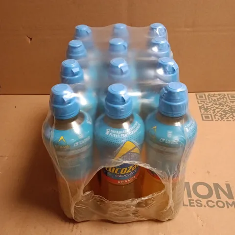LOT OF 12 BOTTLES OF LUCOZADE SPORT ORANGE 500ML PER BOTTLE