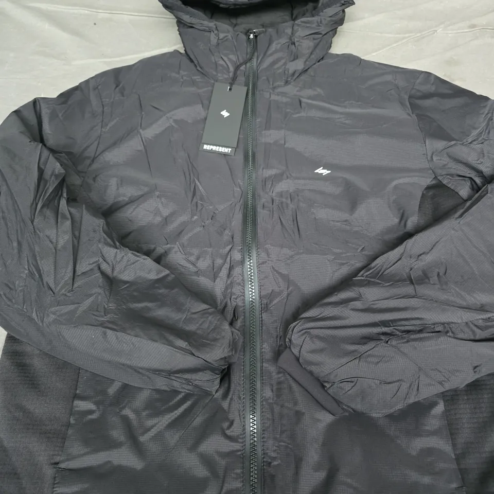 REPRESENT TEAM 247 INSULATED NYLON JACKET – BLACK, SIZE S