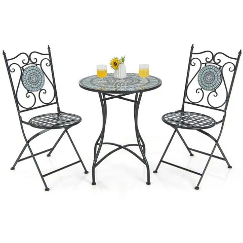 BOXED MOSIAC PATTERN BISTRO TABLE