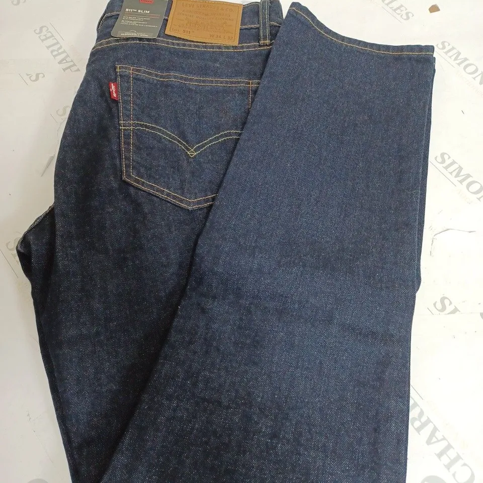 LEVIS 511 SLIM DARK BLUE JEANS - W34 L32
