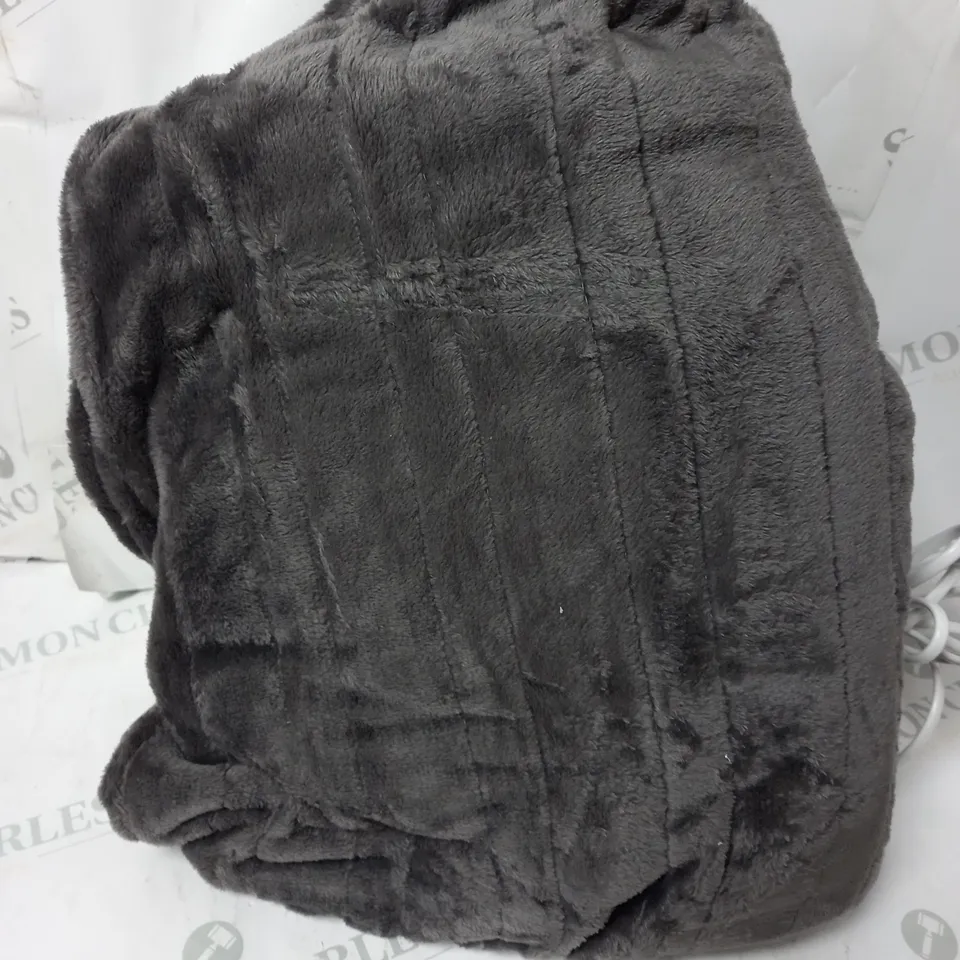  BOXED COZEE HOME HEATED BLANKET IN CHARCOAL 