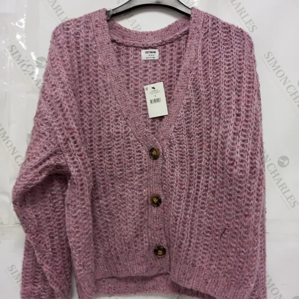 APPROXIMATELY 55 MULTI YARN CROPPED CARDIS IN BLUE MULTI AND PURPLE MULTI ALL IN VARIOUS SIZES - COLLECTION ONLY