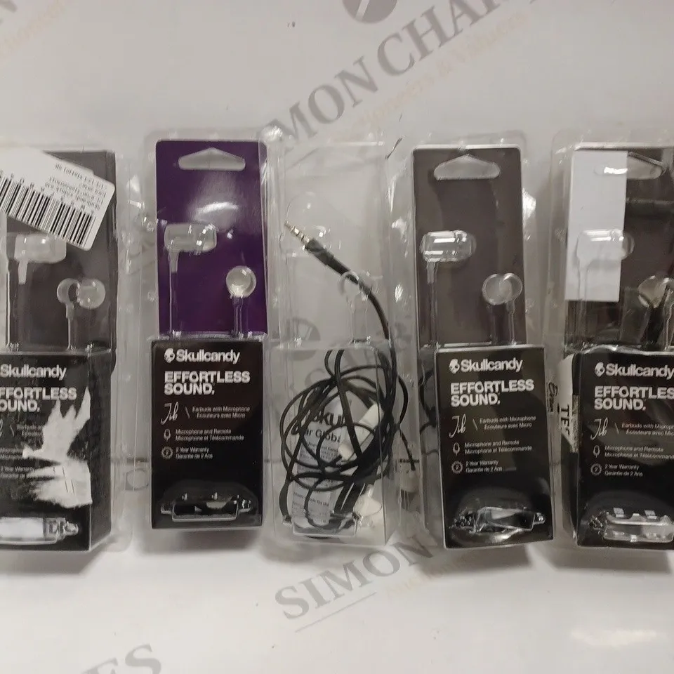 5 X SKULLCANDY JIB WIRED EARPHONES