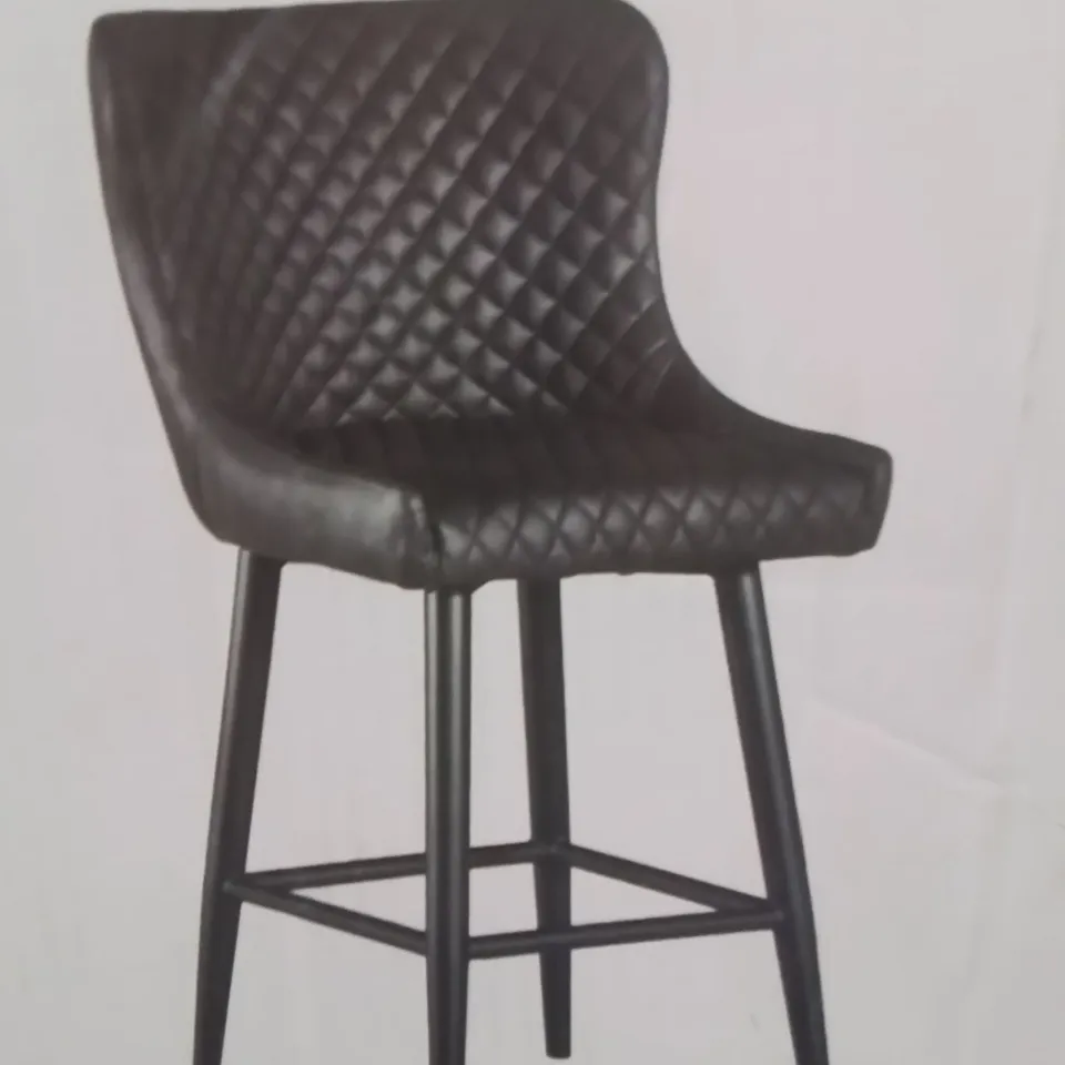BOXED MONTREAL PART ASSEMBLY BAR STOOL BLACK FAUX LEATHER 