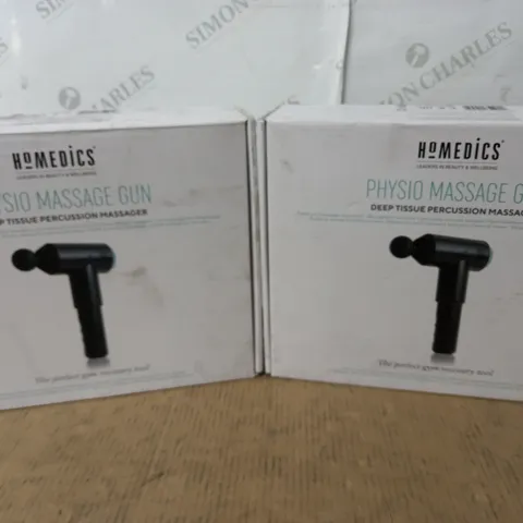 LOT OF 2 BOXED HOMEDICS PHYSIO MASSAGE GUNS