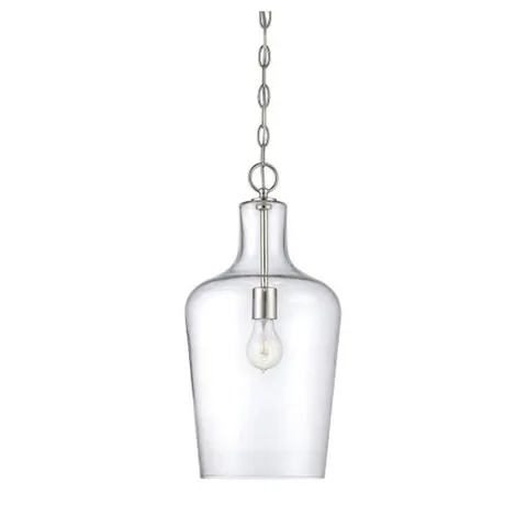 BOXED SAVOY HOUSE 1 LIGHT BOWL PENDANT, POLISHED NICKEL