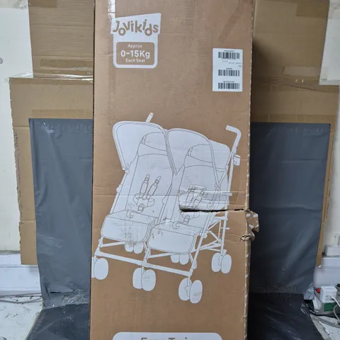 BOXED JOVIKIDS EZRA TWIN STROLLER - QUIET SHADE