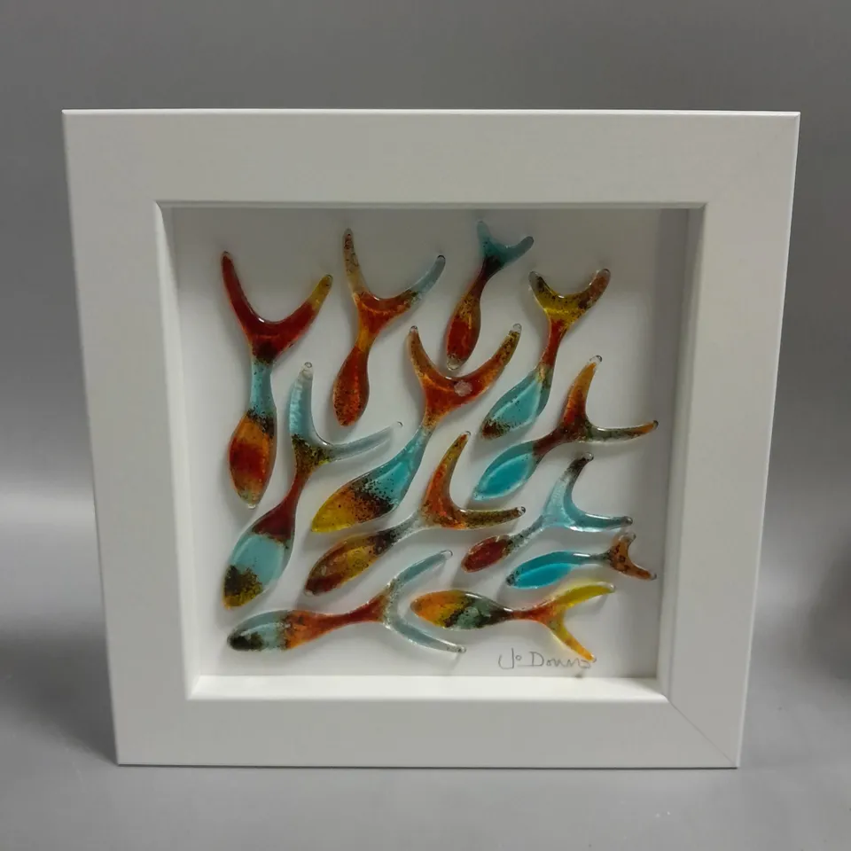 BOXED JO DOWNS INDIAN SUMMER FRAMED HANDMADE GLASS