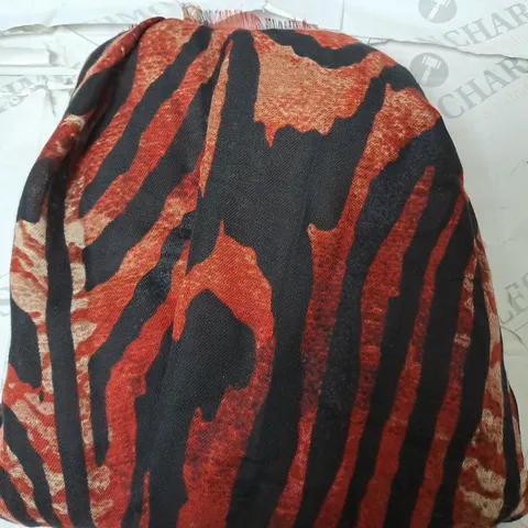FRANK USHER ANIMAL PRINT SPARKLE FOIL LIGHTWEIGHT SCARF - RED