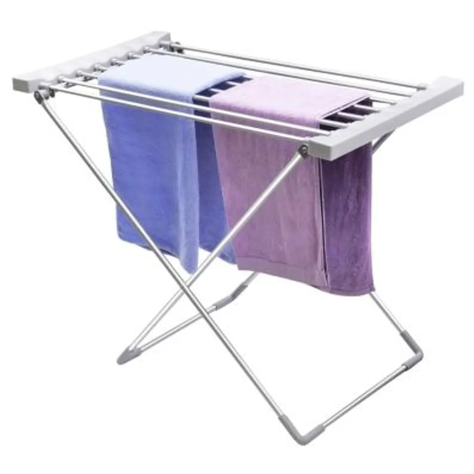 BOXED OYPLA ELECTRIC HEATED 8 BAR FOLDABLE FOLDING CLOTHES HORSE AIRER DRYER