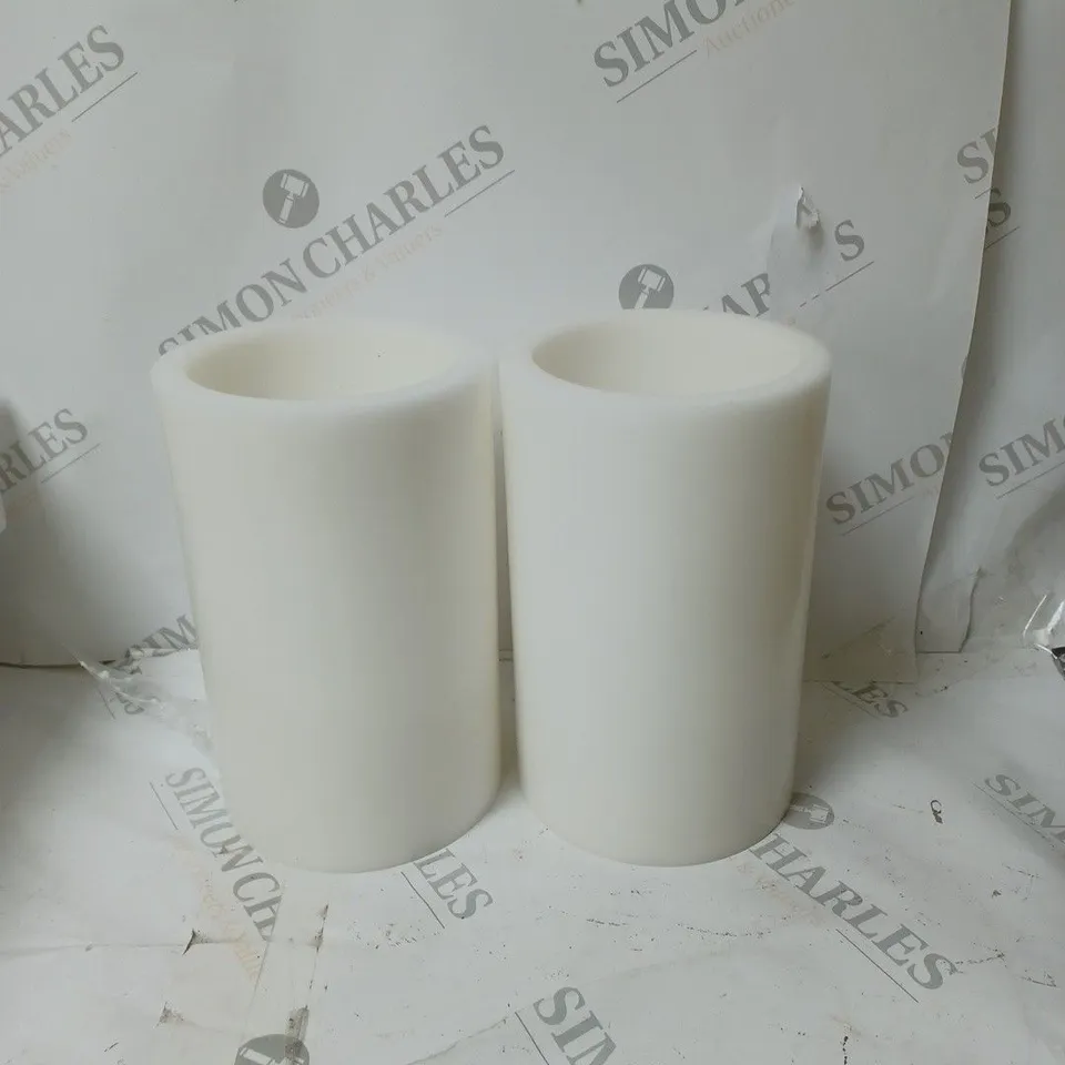 BOXED K BY KELLY HOPPEN SET OF PILLAR CANDLES WHITE 20CM