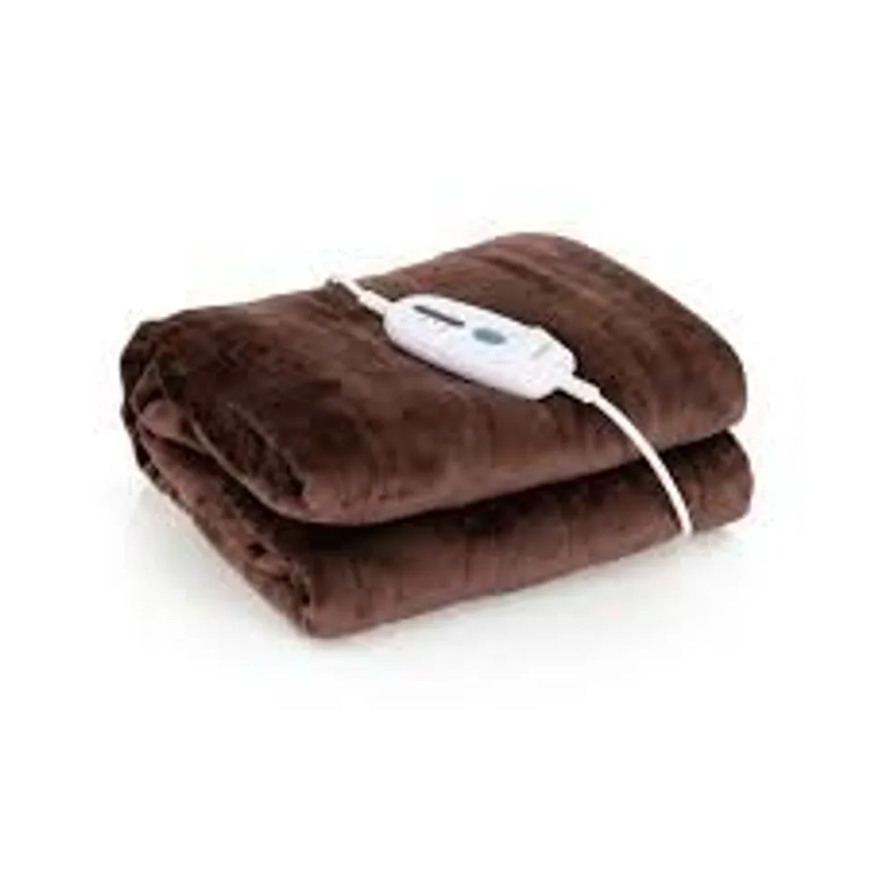 BOXED COSTWAY COFFEE ELECTRIC HEATED BLANKET WITH 4 HEATING LEVELS