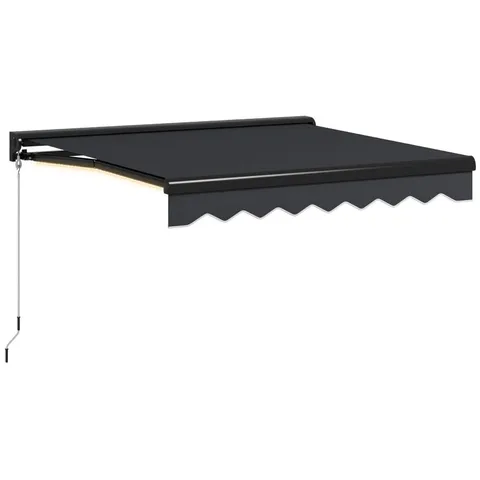 BOXED OUTSUNNY 3 X 2.5M ELECTRIC AWNING WITH LED LIGHT, ALUMINIUM FRAME RETRACTABLE AWNING SUN CANOPIES FOR PATIO DOOR WINDOW
