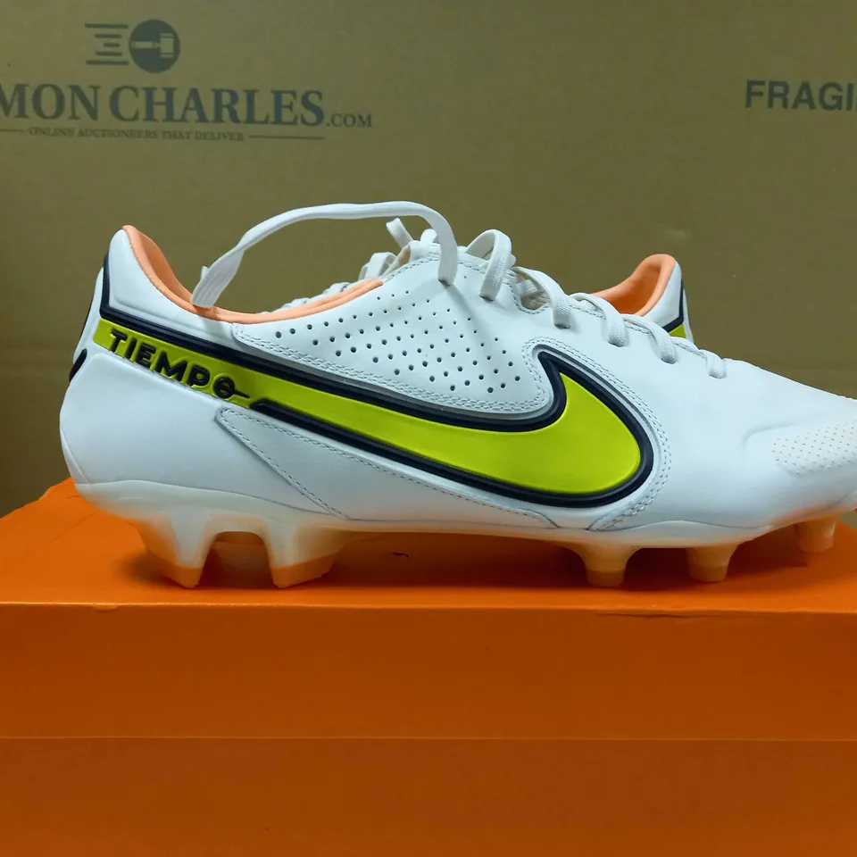 BOXED PAIR OF TIEMPO LEGEND ACADEMY FG FOOTBALL BOOTS - SIZE 11.5