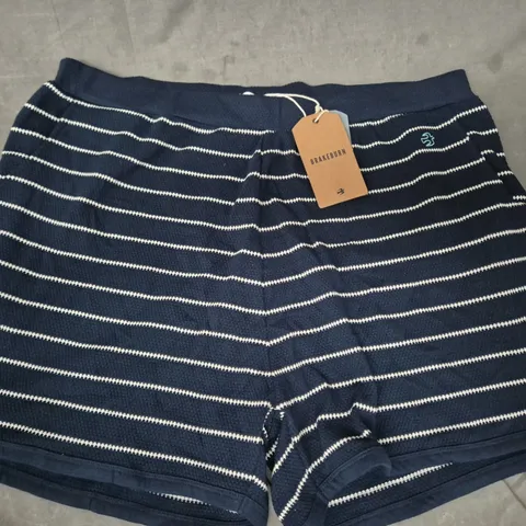 BRAKEBURN WOMEN'S NAVY STRIPE SHORTS SIZE UK 16