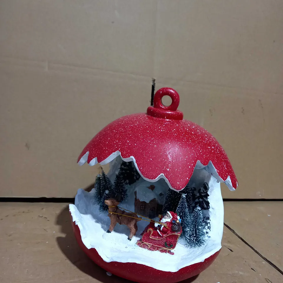 SANTAS EXPRESS PRE-LIT SPHERE WITH CHRISTMAS CHARACTER SCENE